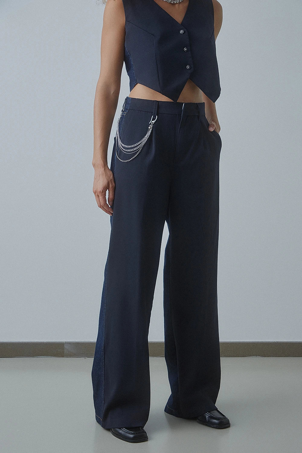 Pantalón vaquero ancho Olivia Compose