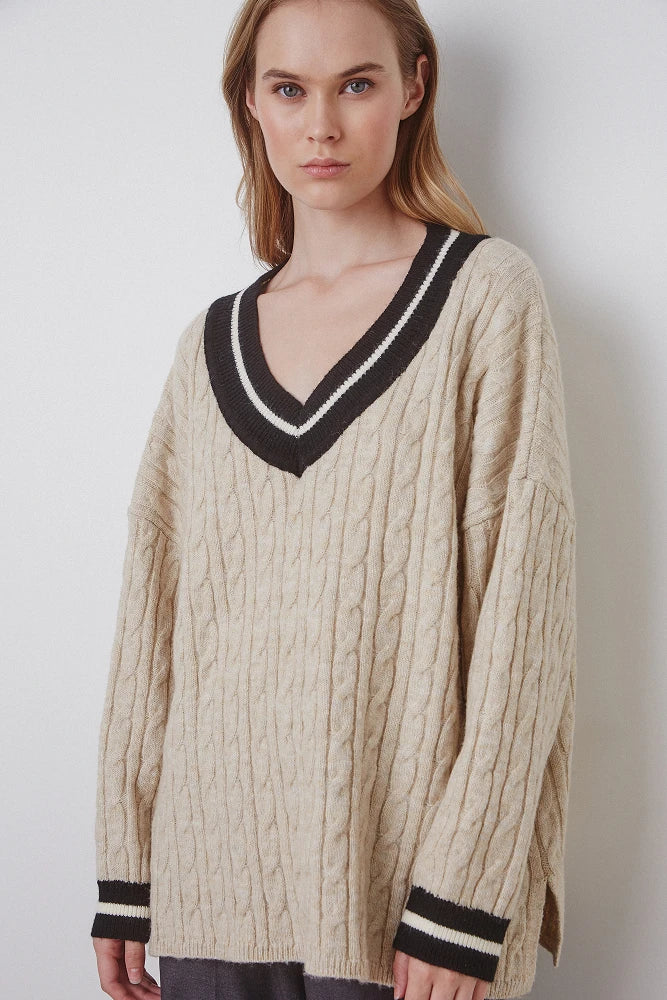 Jersey de punto trenzado