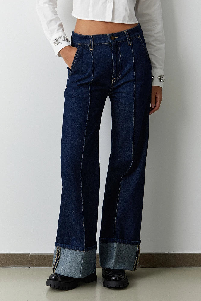 Pantalón denim dobladillo