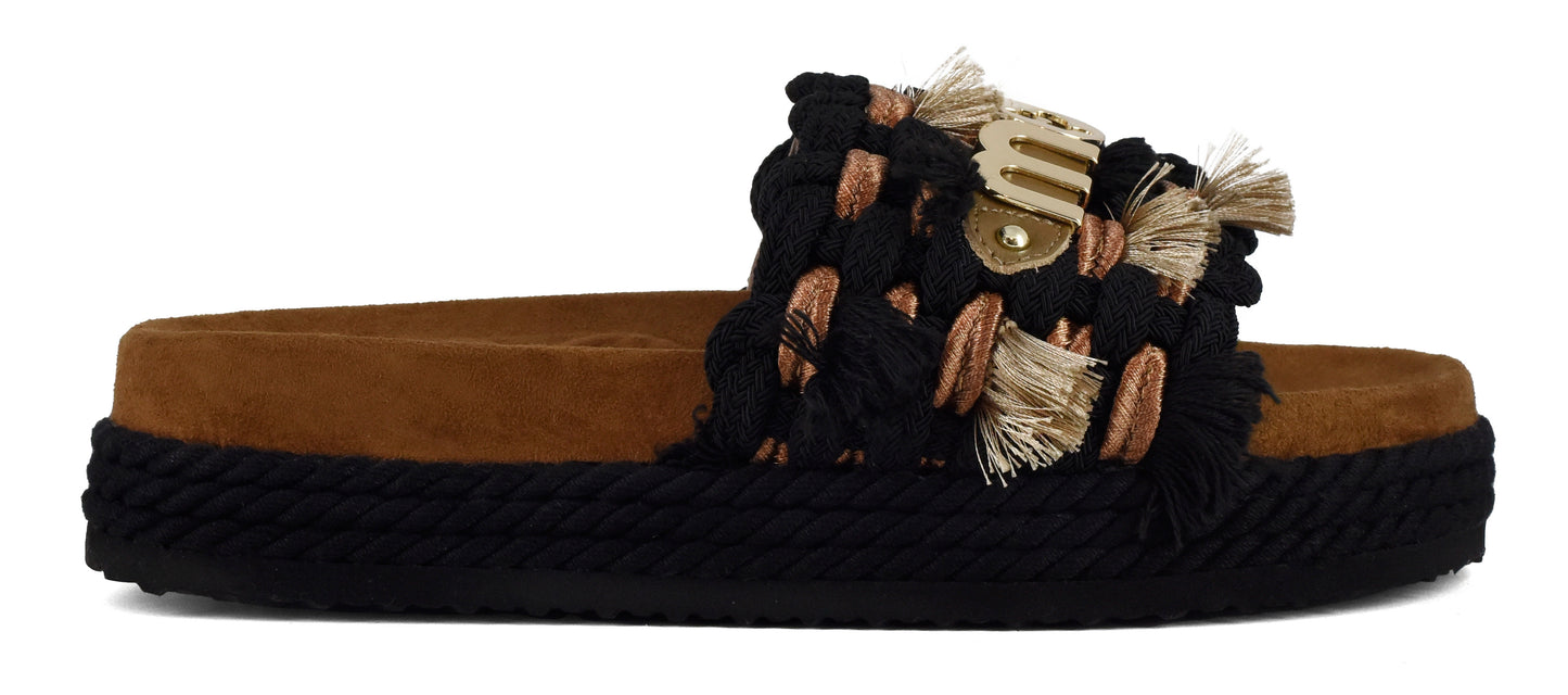 Sandalias monobanda con flecos