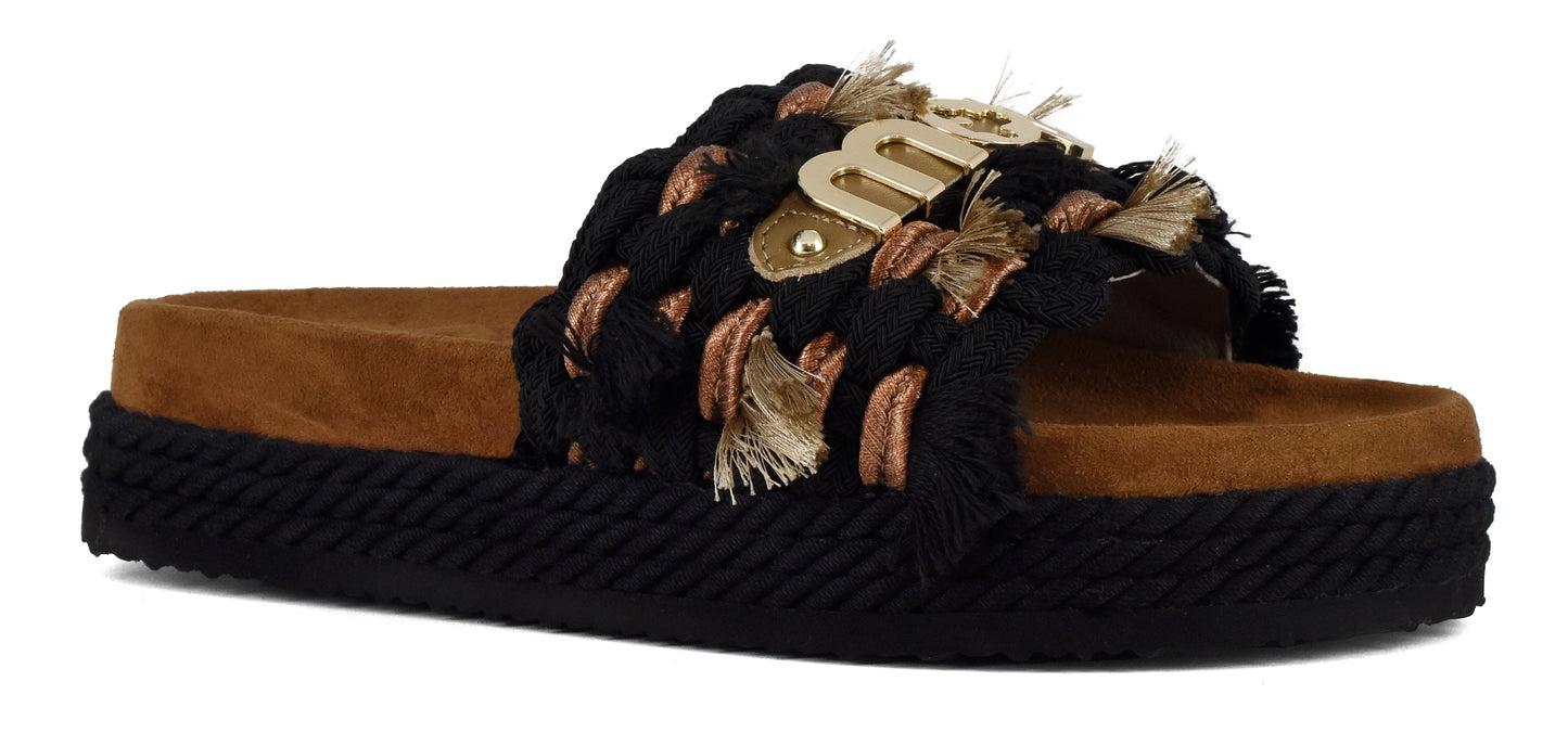 Sandalias monobanda con flecos