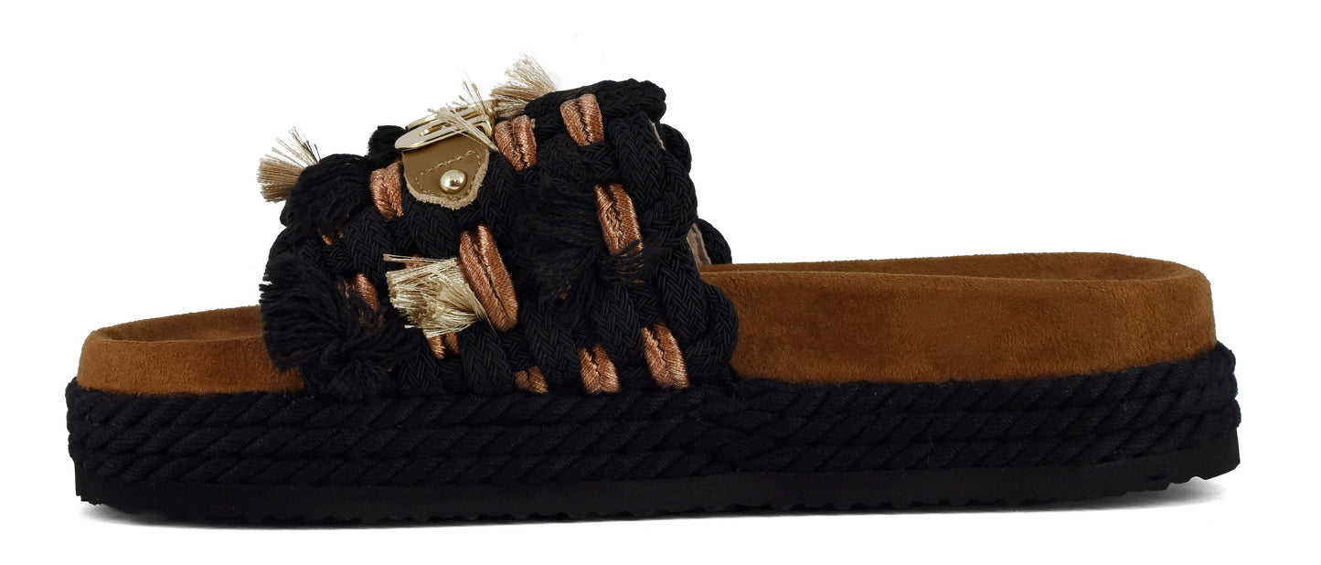 Sandalias monobanda con flecos
