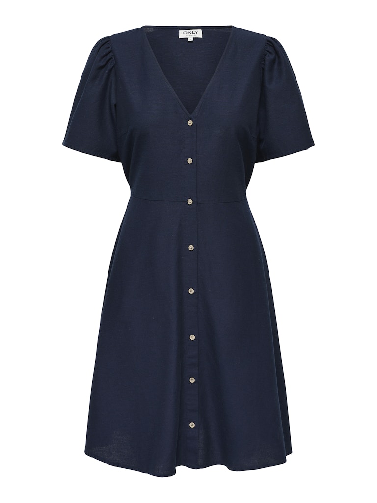 Vestido corto con botones y escote en pico Noos