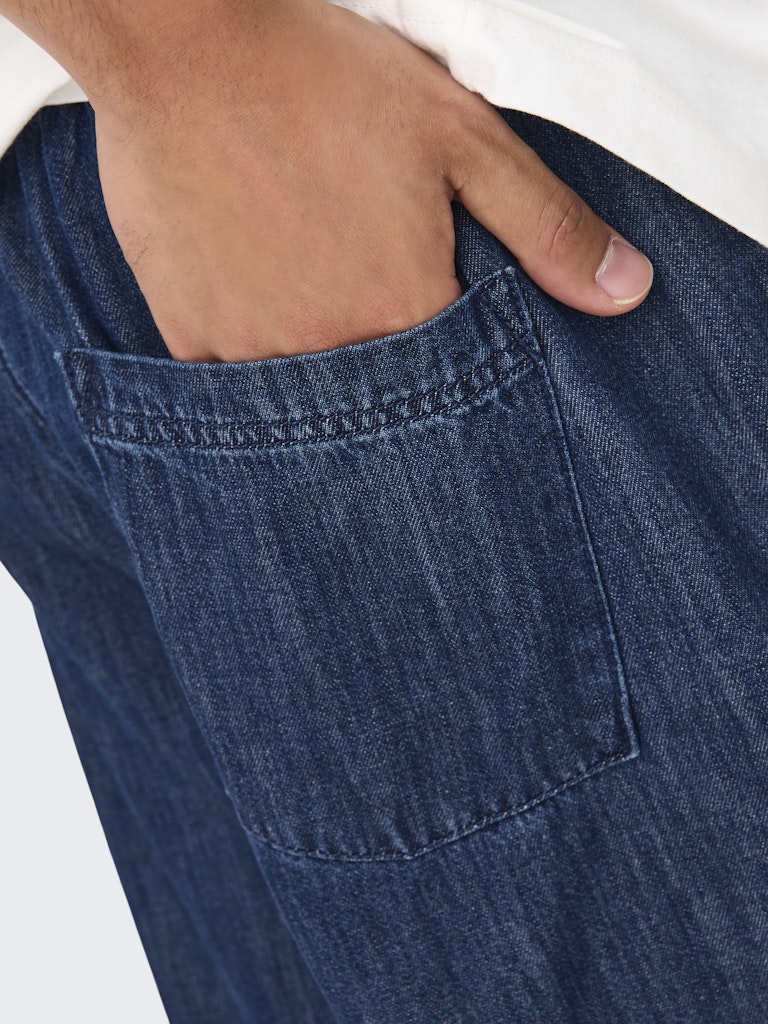 Bermudas denim con cintura elástica