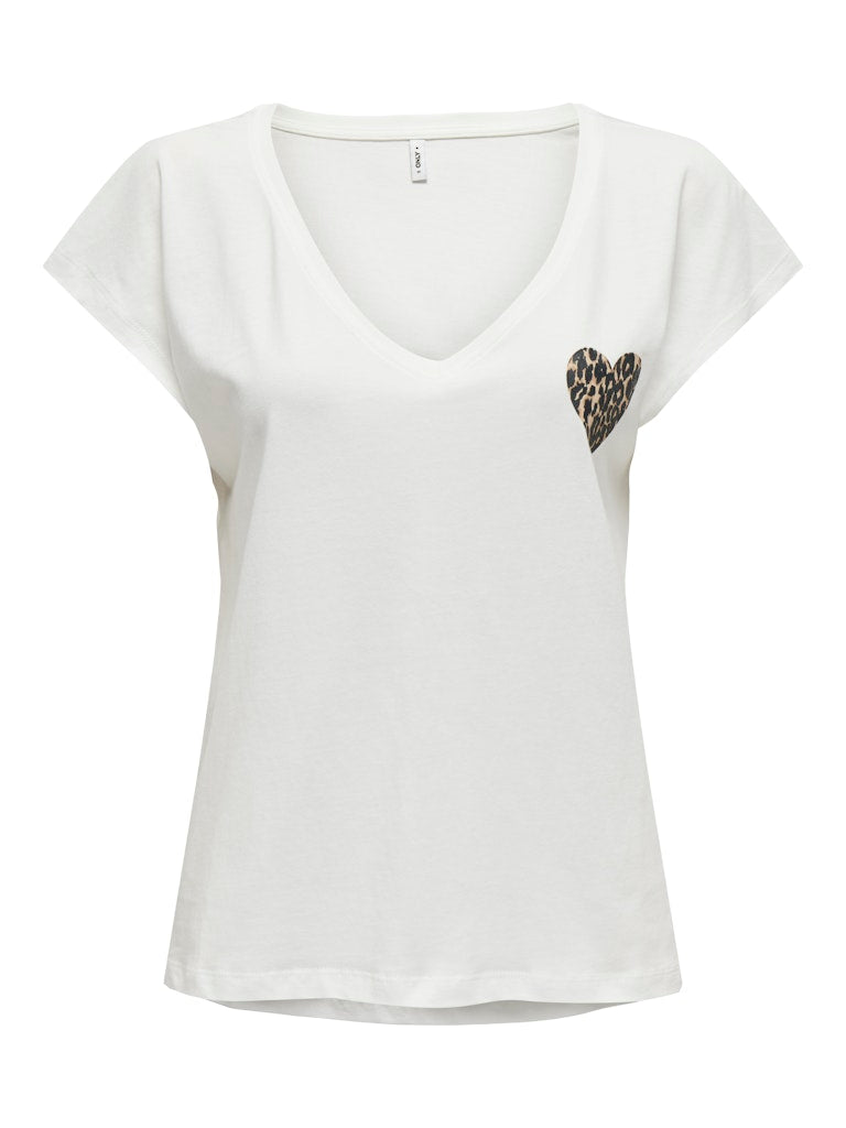 Camiseta con corazón animal print