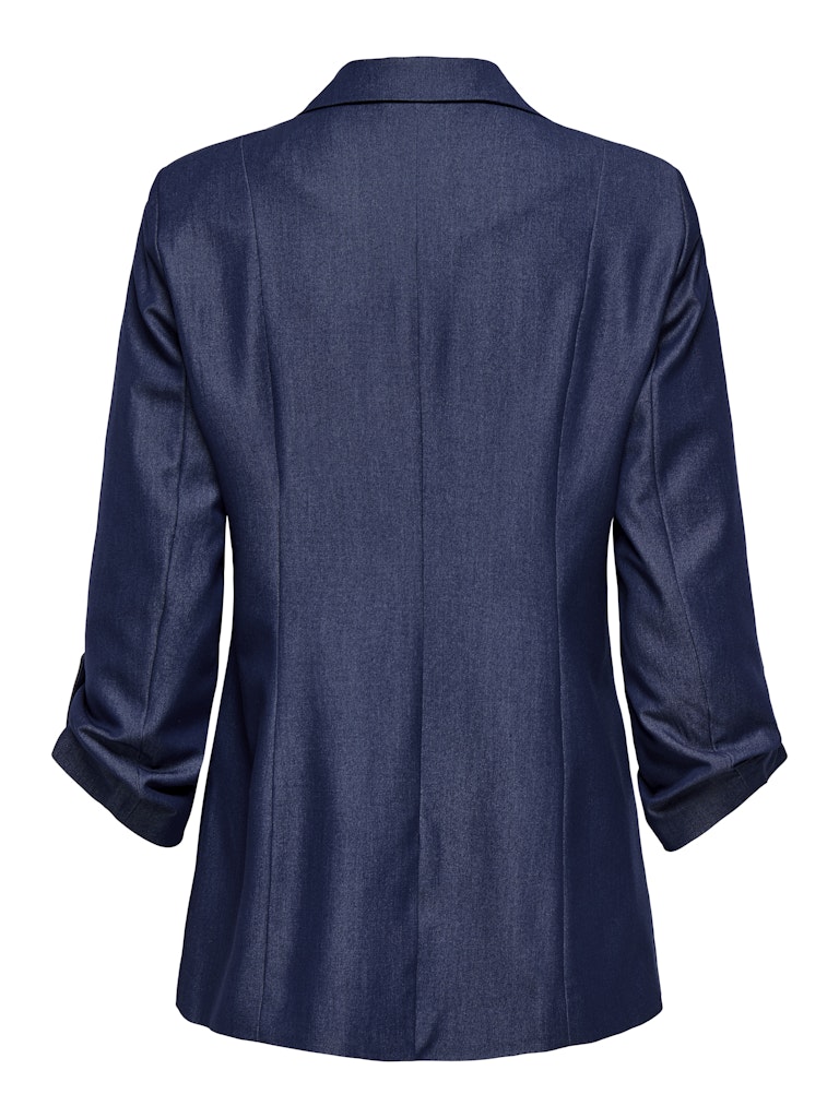 Blazer azul marino con manga 3/4 fruncida