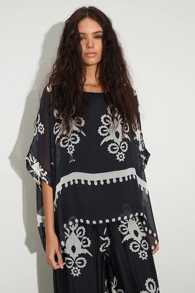 Blusa oversize estampada