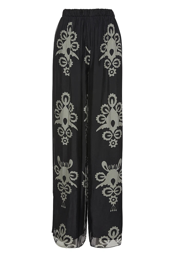 Pantalones estampados con cintura elástica