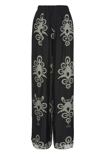 Pantalones estampados con cintura elástica