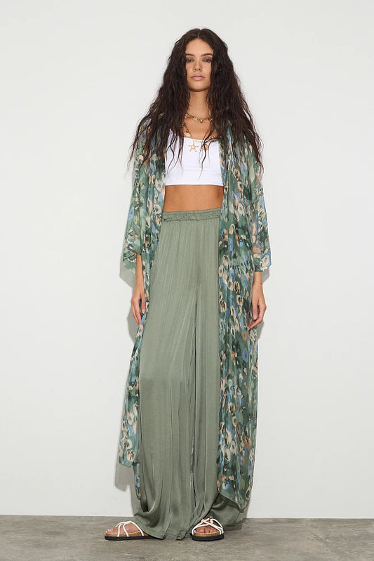 Kimono maxi estampado