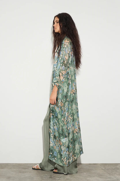 Kimono maxi estampado