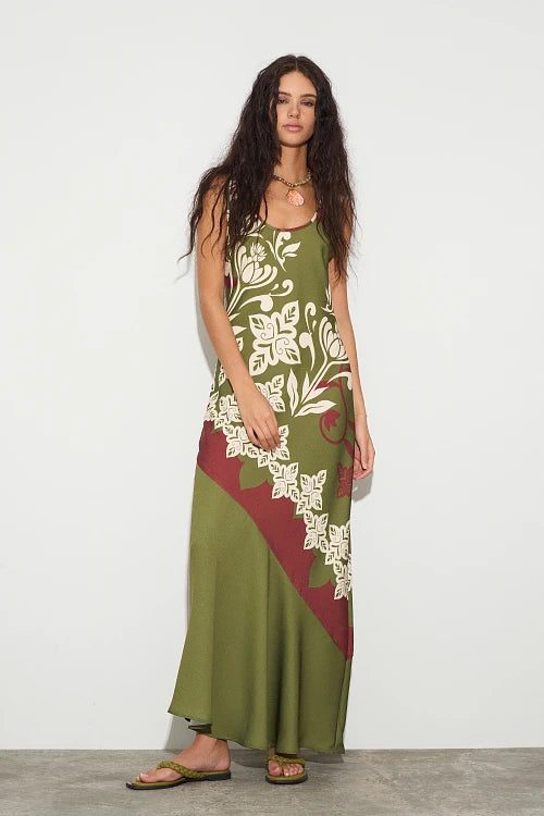 Vestido maxi estampado