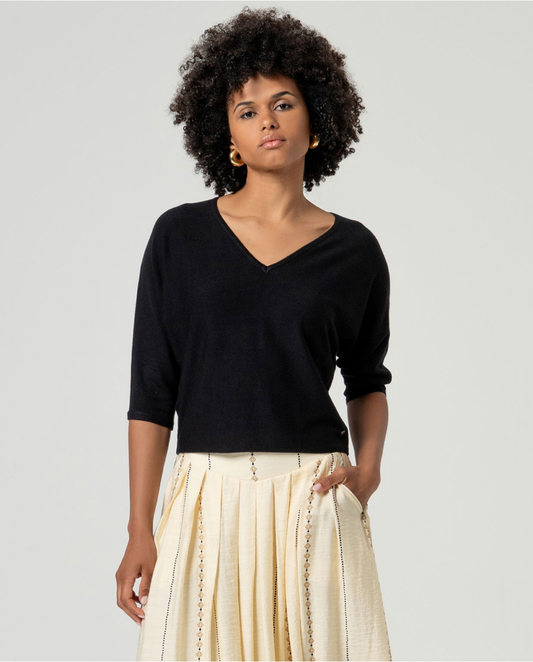 Top de punto con escote pico