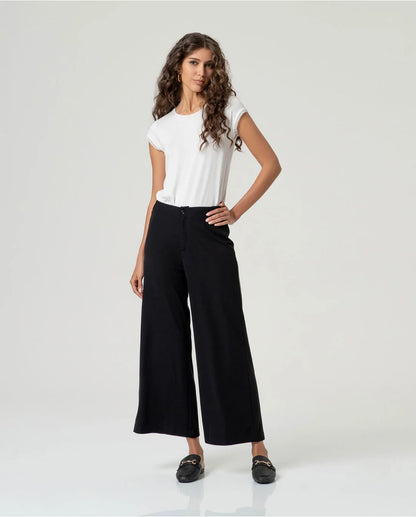 Pantalón fluido crop de corte amplio