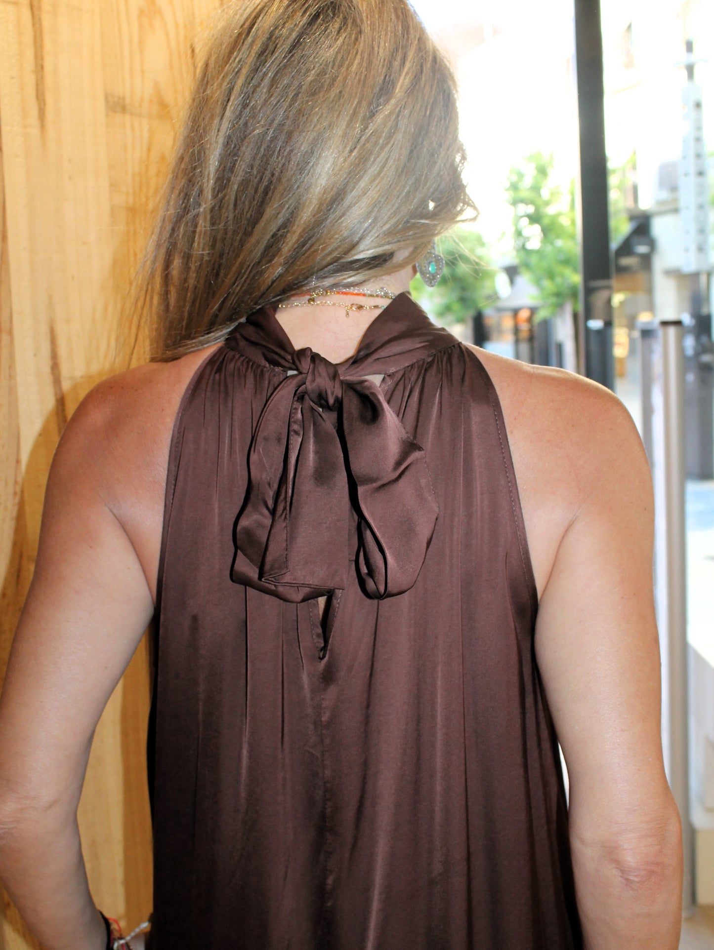 Vestido lencero con lazo