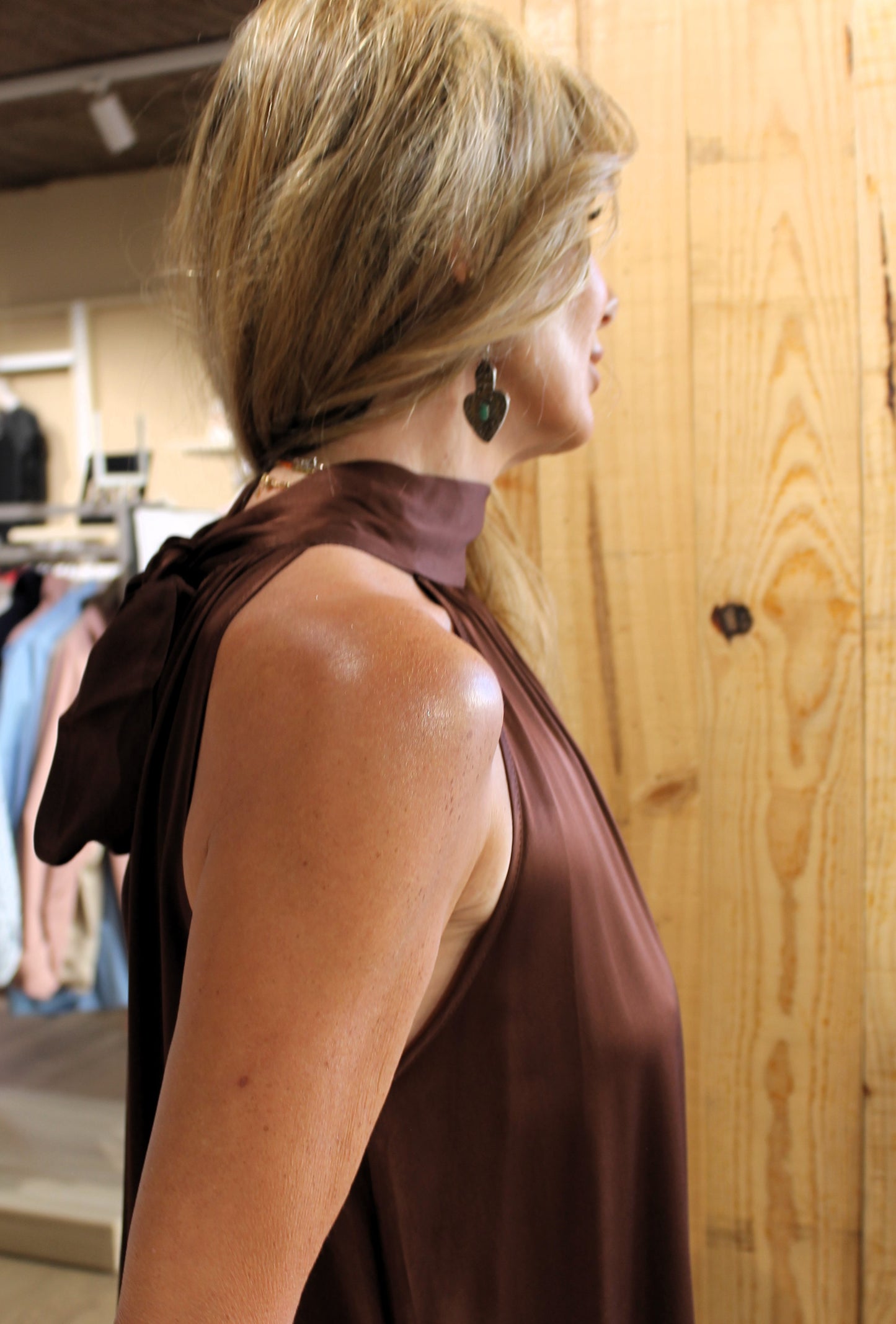 Vestido lencero con lazo