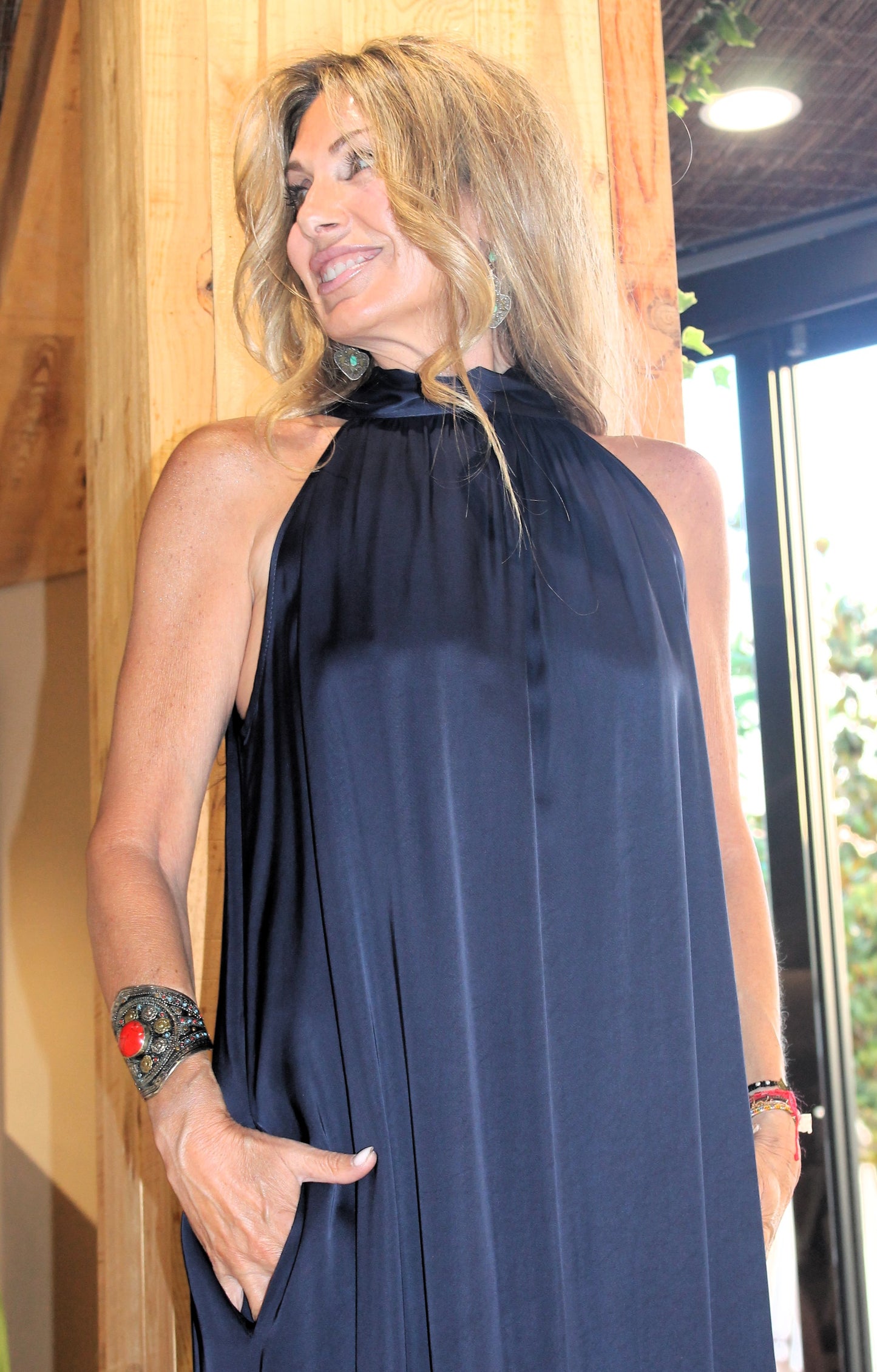 Vestido lencero con lazo