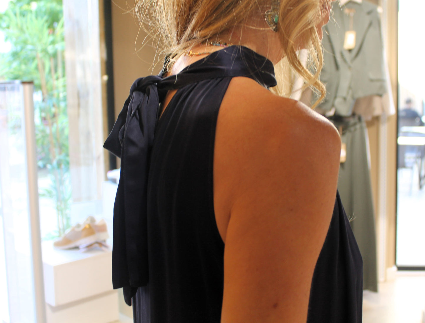 Vestido lencero con lazo