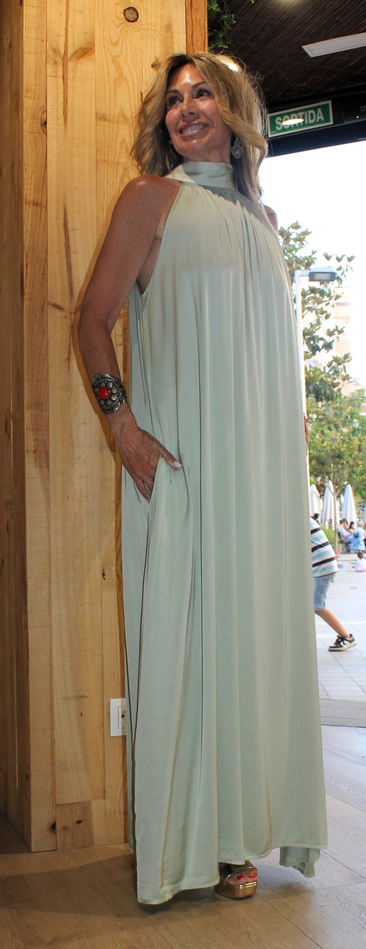 Vestido lencero con lazo