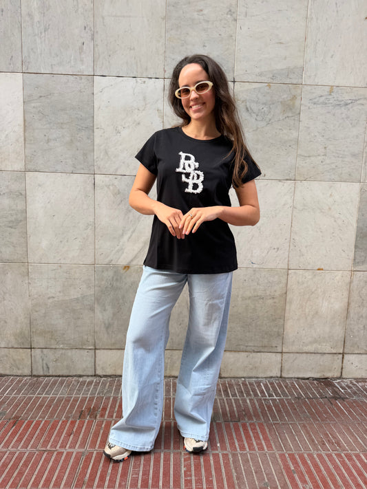 Pantalón denim claro de corte recto