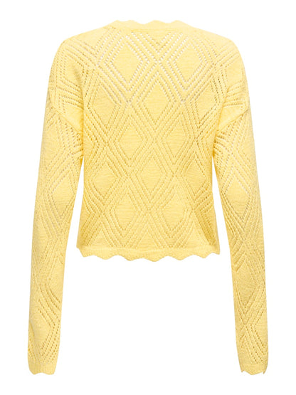 Top de punto calado amarillo