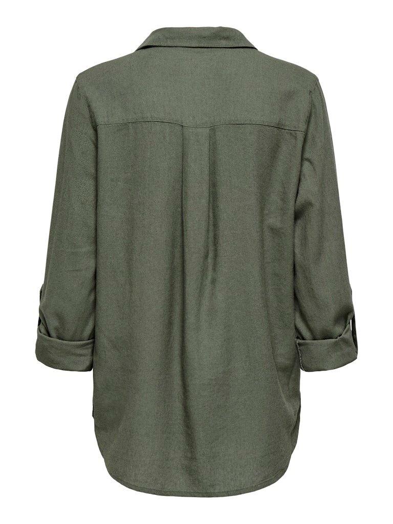 Blusa fluida de manga larga con botones