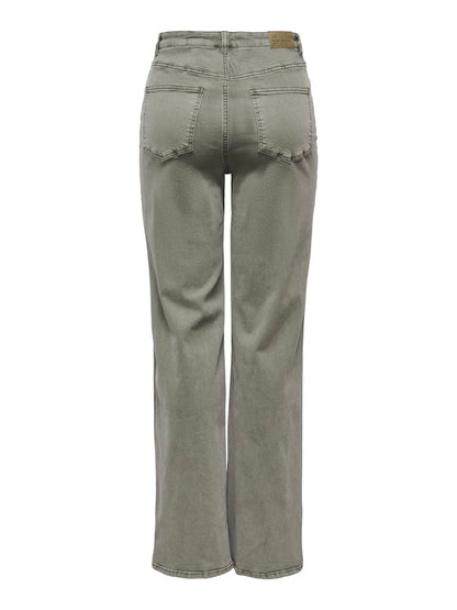 Pantalón verde de tiro alto y corte recto