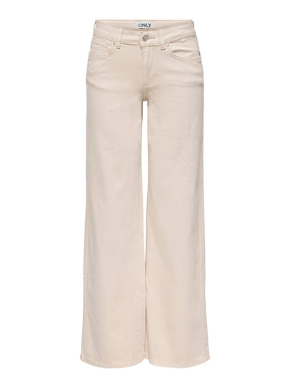 Pantalón recto de tiro medio con bolsillos