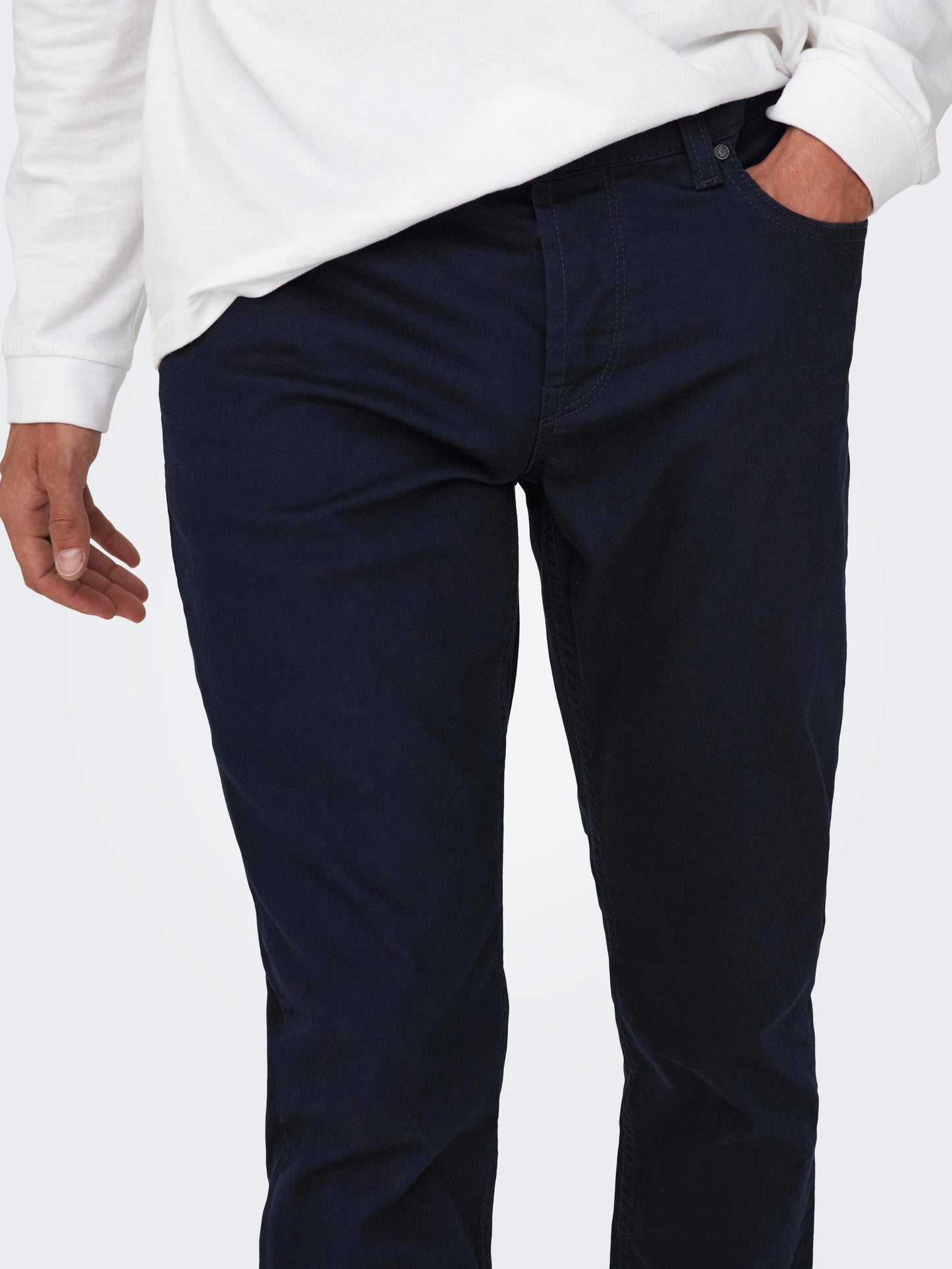 Pantalones chinos denim slim