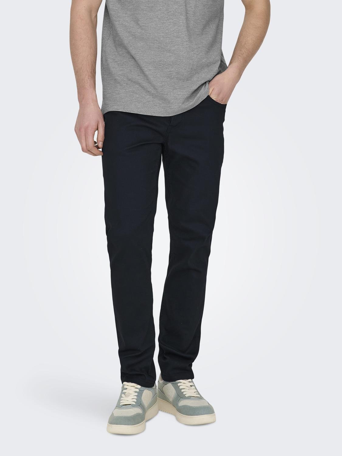 Pantalones chinos denim slim