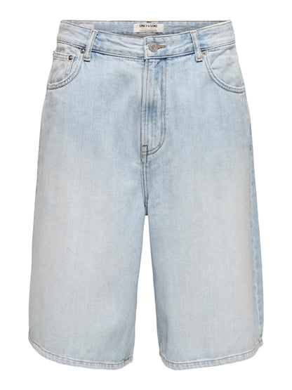 Bermudas denim efecto lavado claro