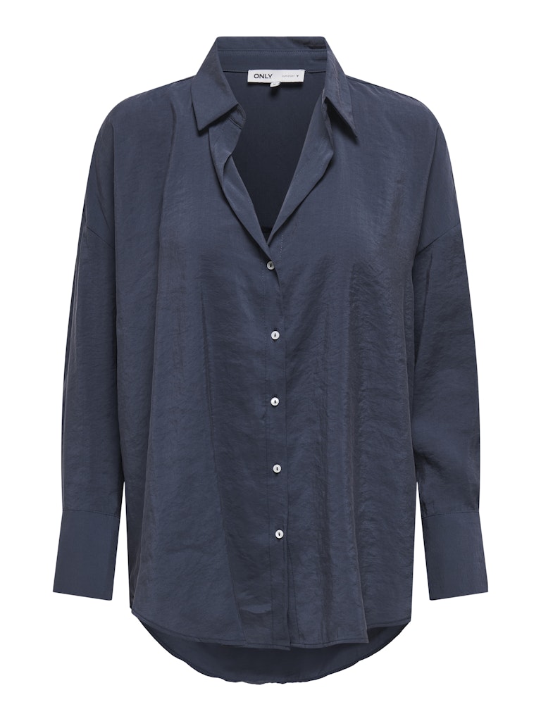 Camisa fluida de corte recto con botonadura frontal