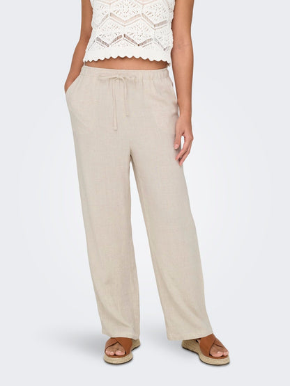 Pantalones rectos de lino Onlsiesta Noos