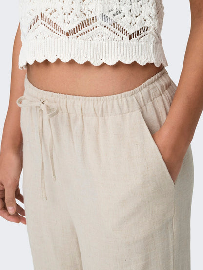 Pantalones rectos de lino Onlsiesta Noos