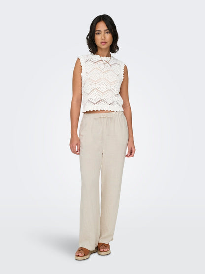 Pantalones rectos de lino Onlsiesta Noos