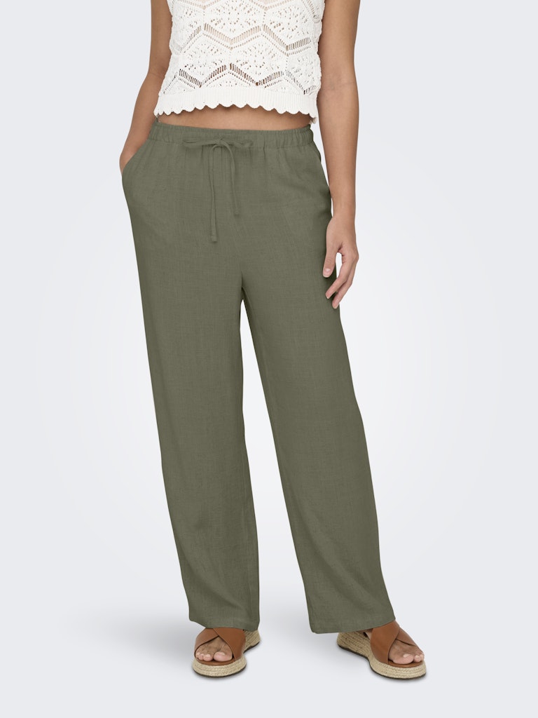 Pantalones rectos de lino Onlsiesta Noos