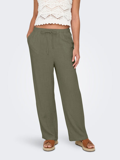 Pantalones rectos de lino Onlsiesta Noos