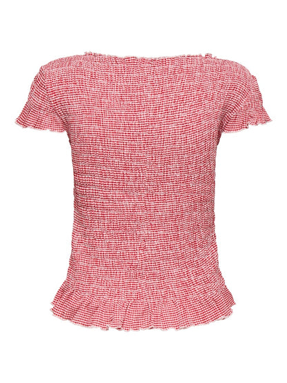 Top fruncido de manga corta