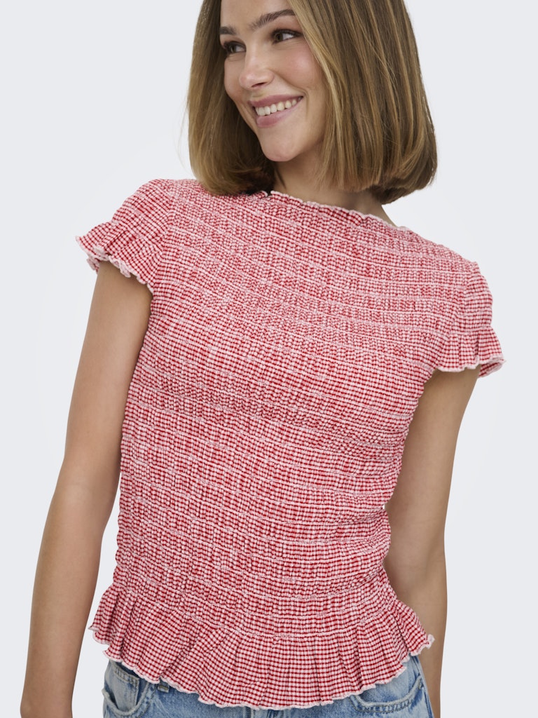 Top fruncido de manga corta